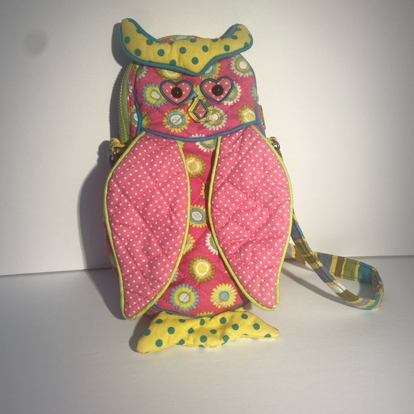 Sassy Pet Saks Douglas Owl Quilted Polkadot Fabric Girls Shoulder Bag - Picture 3 of 6